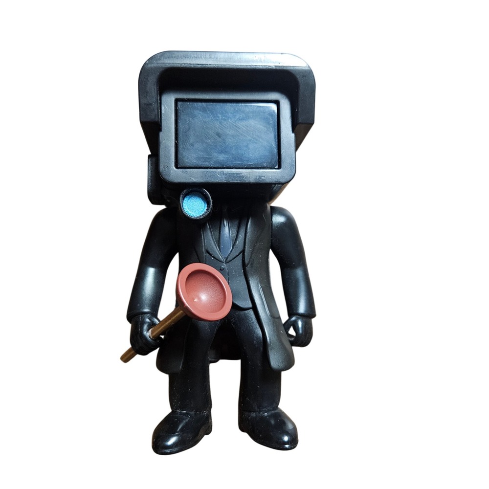 Skibidi Toilet Plunger Cameraman Action Figure Black Suit 2024 Bonkers Toy Co